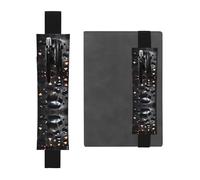 WXXWXD Portapenne elastico con stampa di pietra misteriosa nera a forma di cuore - Cancelleria per il ritorno a scuola, segnalibro regalo per bestie, bambini e insegnanti