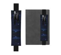 WXXWXD Portapenne elastico con stampa notturna blu scuro - Cancelleria per il ritorno a scuola, segnalibro regalo per bestie, bambini e insegnanti