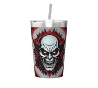 WXXWXD Red and Black Evil Ghost stampato Thermos Cup Ultralight Portable Travel Thermos Bottle