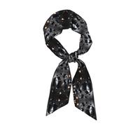WXXWXD Sciarpa di seta stampata con pietre misteriose nere da donna, un accessorio versatile per cappotti autunnali e invernali, nero, taglia unica