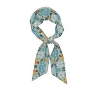 WXXWXD Sciarpa di seta stampata floreale chiara per le donne, un accessorio versatile per cappotti autunnali e invernali, nero, taglia unica