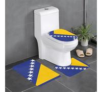 WXXWXD Set di 3 tappeti da bagno stampati con bandiera della Bosnia Erzegovina, per vasca da bagno, cucina, porta, adatto per interni ed esterni