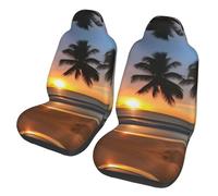 WXXWXD Sunset Beach - Set di 2 protezioni per sedili auto, adatte per camion, furgoni, auto, ecc. Facile da installare