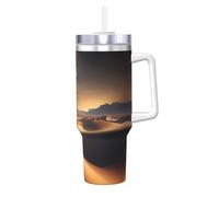 WXXWXD Tazza di ghiaccio con motivo a stelle del deserto, da 1,18 l, calda e fresca, adatta per casa, ufficio e uso esterno