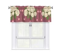 WXXWXD Tenda mantovana bianca con rose dell'amore, 137 x 45 cm, adatta per camera da letto, cucina e balcone, decorazione oscurante per la privacy