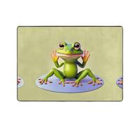 WXXWXD The Funny Frog Doing Yoga tappetino stampato 203 x 147 cm, coperta per comodino camera da letto - tappetino decorativo per sala studio