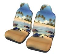 WXXWXD Turtles on the Beach - Set di 2 protezioni per sedili auto, adatte per camion, furgoni, auto, ecc. Facile da installare