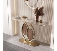 WXXZCE Consolle Ingresso Moderno, Console Ingresso Slim, Thickened Rock Tabletop, Wrought Iron Frame, Suitable for Corridors, Lobbies and Entrances(Gray,120cm/47in)