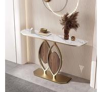 WXXZCE Consolle Ingresso Moderno, Console Ingresso Slim, Thickened Rock Tabletop, Wrought Iron Frame, Suitable for Corridors, Lobbies and Entrances(White,80cm/31in)