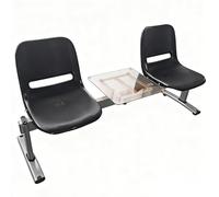 WXXZCE Sedia Sala D'attesa con Tavolino, Sedie Sala D'attesa z 2 Posti, Sedie Ufficio Ospiti, per Aeroporti, Uffici, Centri Commerciali, Bar(Black)