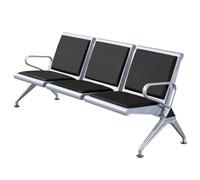 WXXZCE Sedie Sala D'attesa, Sedia Sala D'attesa a 3 Posti, Panca per Sala D’attesa con Braccioli e Schienale, per Aeroporti, Ospedali, Banche, Saloni(Black)