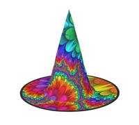 WXYBMDP Cappello da strega di Halloween con stampa a colori vivaci, cappello da strega a punta, accessori per costume da festa per tutti i santi
