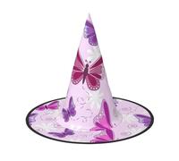 WXYBMDP Cappello da strega di Halloween con stampa a farfalla, cappello da strega a punta, accessori per costume da festa per tutti i santi