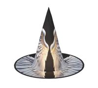 WXYBMDP Cappello da strega di Halloween con stampa ad ala d'angelo, cappello da strega a punta, accessori per costume da festa per tutti i santi