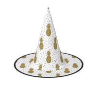 WXYBMDP Cappello da strega di Halloween con stampa di ananas glitterato, cappello da strega a punta, accessori per costume da festa per tutti i santi