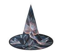 WXYBMDP Cappello da strega di Halloween con stampa floreale 3D, cappello da strega a punta, accessori per costume da festa per tutti i santi