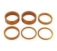 WXYDEDIAN Spaziatori Serie Sterzo per Guarnizione for Anello Forcella Anteriore for Bicicletta, 6 Pezzi/Set in Lega di Alluminio for Bici(Gold)