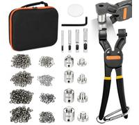WXYDY Set di pinze per occhielli con 400 occhielli, pinza professionale per occhielli da 6/8/10/12 mm, pinze per occhielli in pelle, tessuto, teloni, tende, tende da sole, rivettatrice a doppia