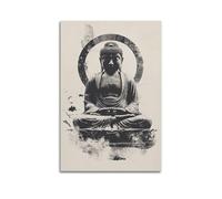 WXYZZB Squisito album fotografico moderno di famiglia, opera d'arte su tela, stampa artistica da parete, poster minimalista buddismo con figura di Buddha seduto