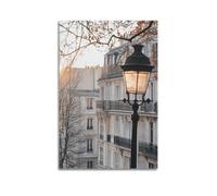 WXYZZB Squisito album fotografico moderno di famiglia, opera d'arte su tela, stampa artistica da parete, poster con paesaggio urbano francese con architettura parigina e lampione