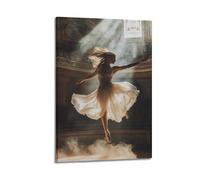 WXYZZB Squisito album fotografico moderno di famiglia, opera d'arte su tela, stampa artistica da parete, poster etnico moderno con ballerina, grazioso salto nella sala illuminata dal sole