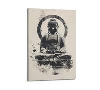 WXYZZB Squisito album fotografico moderno di famiglia, opera d'arte su tela, stampa artistica da parete, poster minimalista buddismo con figura di Buddha seduto
