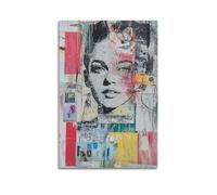 WXYZZB Stampa artistica da parete astratta minimalista su tela, poster pop art con volto umano che cattura lo sguardo, opera d'arte in stile urbano, decorazione per la casa, 30 x 45 cm