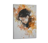 WXYZZB Stampa artistica da parete su tela astratta minimalista - Poster con ritratto femminile ad acquerello, bella e artistica rappresentazione di una donna, poster decorativo per la casa, 60 x 90 cm