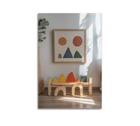 WXYZZB Stampa artistica da parete su tela astratta minimalista, poster geometrico minimalista per bambini, con forme colorate, decorazione per la casa, poster 30 x 45 cm