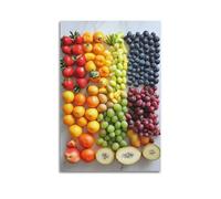 WXYZZB Stampa artistica da parete su tela astratta minimalista, poster minimalista con frutta colorata assortita, decorazione per la casa, poster 30 x 45 cm