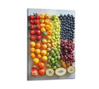WXYZZB Stampa artistica da parete su tela astratta minimalista, poster minimalista con frutta colorata assortita, decorazione per la casa, 20 x 30 cm