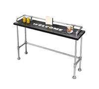 WXZXWXZX Tavolo Alto Bancone Bar Industrial Tavolo da Pranzo Tavolino da Balcone Stretto Salvaspazio per Cucina Soggiorno Sala da Pranzo Ristorante(120cm/47.2in)