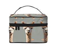 WXZYFP Alpaca avatar Borsa cosmetica portatile multifunzionale con design a strati interni ed esterni, facile da organizzare varie forniture.