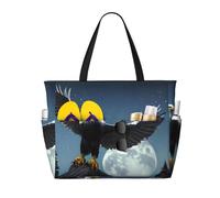 WXZYFP Aquila sotto le stelle È una borsa da viaggio da spiaggia di grande capacità realizzata in 100% poliestere e ha 7 tasche che possono contenere molti articoli., Nero, Taglia unica