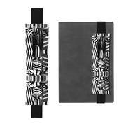 WXZYFP Astuccio segnalibro in pelle stampata a righe bianche e nere con gattino su entrambi i lati (PVC), contiene 2-3 penne alte da 20 a 25,4 cm