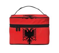 WXZYFP Bandiera albanese Borsa cosmetica portatile multifunzionale con design a strati interno ed esterno, facile da organizzare varie forniture.