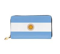 WXZYFP Bandiera argentina Portafoglio lungo in pelle, stampa fronte/retro, materiale in pelle microfibra, unisex, impermeabile e resistente, nero, taglia unica