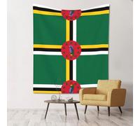WXZYFP Bandiera del Commonwealth della Dominica arazzo decorazione da parete 152,4 x 129,5 cm (verticale), adatto per appendere alla parete, picnic, consistenza morbida, facile da organizzare