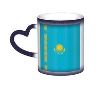 WXZYFP Bandiera del Kazakistan Blu È una tazza che cambia colore, nero per freddo e bianco per caldo e più resistente dopo il lavaggio a mano. Pigiama da donna a maniche corte, pigiama da donna a
