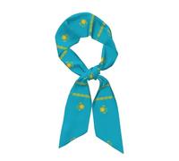 WXZYFP Bandiera del Kazakistan Sciarpa lunga di seta, il materiale è morbido, setoso e lucido, può essere utilizzato come foulard, sciarpa, accessori di abbigliamento, nero, taglia unica