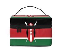WXZYFP Bandiera del Kenya Borsa cosmetica portatile multifunzionale con design a strati interni ed esterni, facile da organizzare varie forniture.