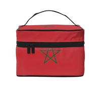 WXZYFP Bandiera del Marocco Borsa cosmetica portatile multifunzionale con design a strati interni ed esterni, facile da organizzare varie forniture.
