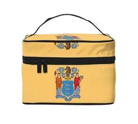 WXZYFP Bandiera del New Jersey Borsa cosmetica portatile multifunzionale con design a strati interni ed esterni, facile da organizzare varie forniture.