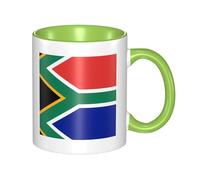 WXZYFP Bandiera del Sud Africa Tazza in ceramica bicolore (double-face), può essere utilizzata per acqua potabile o come mestiere