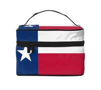 WXZYFP Bandiera del Texas Borsa cosmetica portatile multifunzionale con design a strati interni ed esterni, facile da organizzare varie forniture.