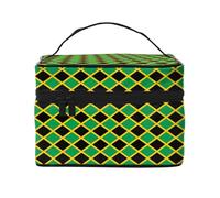 WXZYFP Bandiera della Giamaica Borsa cosmetica portatile multifunzionale con design a strati interni ed esterni, facile da organizzare varie forniture.