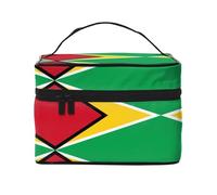 WXZYFP Bandiera della Guyana Borsa cosmetica portatile multifunzionale con design a strati interni ed esterni, facile da organizzare varie forniture.