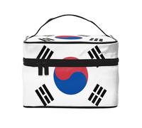 WXZYFP Bandiera della Repubblica di Corea Borsa cosmetica portatile multifunzionale con design a strati interno ed esterno, facile da organizzare varie forniture.