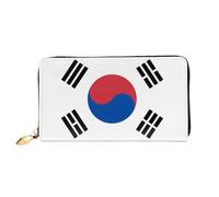 WXZYFP Bandiera della Repubblica di Corea Portafoglio lungo in pelle, stampa fronte/retro, materiale in pelle microfibra, unisex, impermeabile e resistente