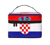 WXZYFP Bandiera della Repubblica di Croazia Borsa cosmetica portatile multifunzionale con design a strati interno ed esterno, facile da organizzare varie forniture.